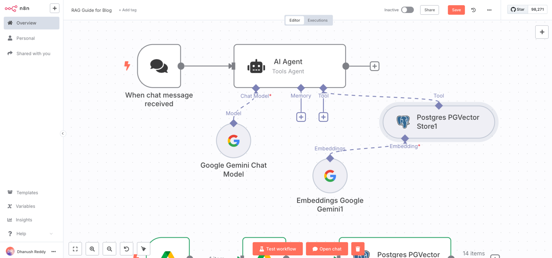 Workflow 2 after configuration of all nodes